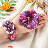 2Pcs 2 Colors Chic Solid Color French Satin Pigtail Hair Tie for Elegant Hairstyles OHAR-TA0001-10A-7