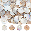 Natural Akoya Shell Disc Charms SHEL-WH0005-05A-1