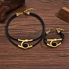 Number 6 Alloy & Acrylic & Wax Cord Double Layer Necklaces & Bracelets Sets for Women FS-WGEF13A-01-4