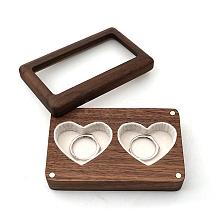 Rectangle Wood Wedding Couple Ring Storage Boxes with Visible Magnetic Cover PW-WG62632-03