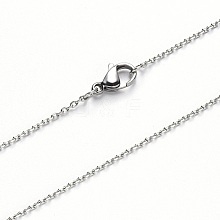 304 Stainless Steel Cable Chain Necklace Making NJEW-S420-008C-P