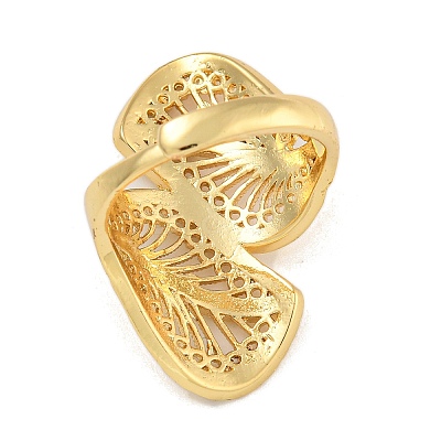 Brass Open Cuff Rings RJEW-P127-01G-1