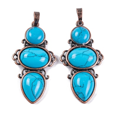 Synthetic Turquoise Pendants G-Q158-04-01-1
