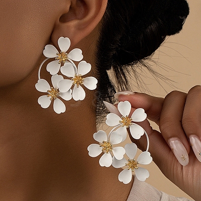 Alloy Stud Earrings EJEW-K304-06-1