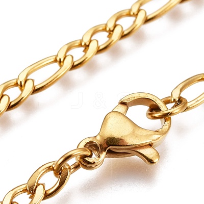 304 Stainless Steel Figaro Chain Necklaces NJEW-I065-33-G-1