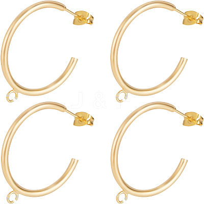 16Pcs Brass Ring Stud Earring Findings KK-BBC0011-99-1