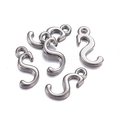 Gunmetal Plated Alloy Letter Pendants PALLOY-P097-03-S-1