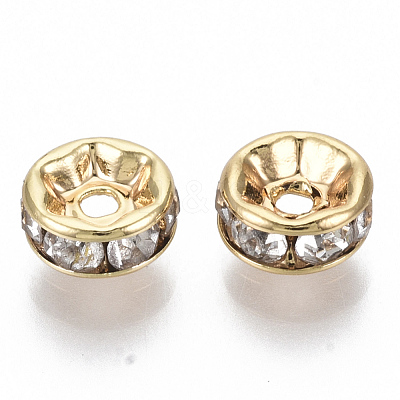 Brass Micro Pave Cubic Zirconia Spacer Beads KK-S348-479-NF-1