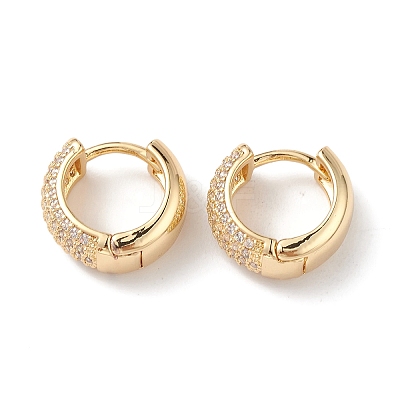 Cubic Zirconia Hoop Earrings EJEW-M216-01C-1
