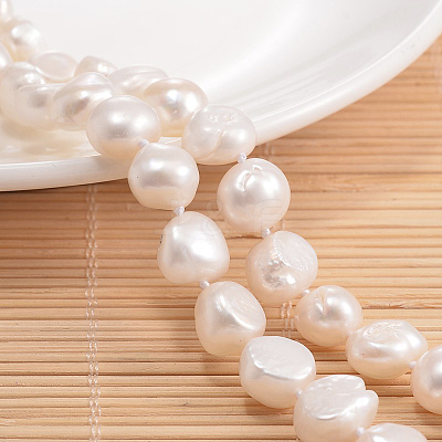 Natural Pearl Nuggets Beaded Necklace NJEW-P126-A-01E-01-1