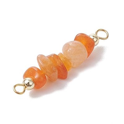 12Pcs 12 Styles Mixed Gemstone Chip Beaded Connector Charms PALLOY-JF02899-1
