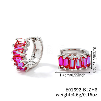 Brass Rectangle Hoop Earrings NZ4361-17-1
