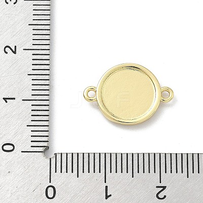 Brass Religion Flat Round with Saint Connector Charms KK-H537-11G-1