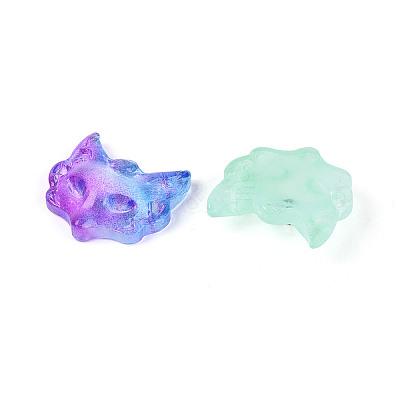 Baking Paint Transparent Glass Connector Charms X-DGLA-N018-18-1