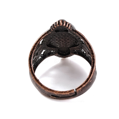 Natural Tiger Eye Retro Finger Rings RJEW-B067-01R-17-1