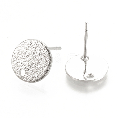 Hammered Brass Stud Earring Findings KK-S345-202P-1