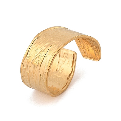 304 Stainless Steel Open Cuff Ring for Women RJEW-M049-01G-03-1