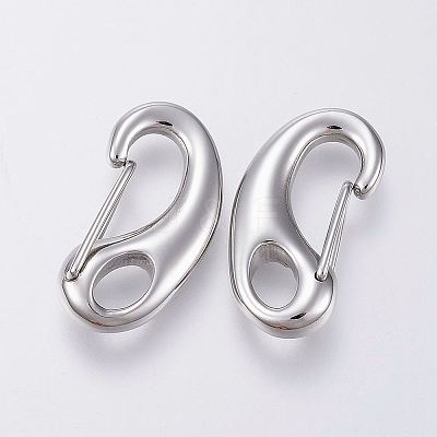 Tarnish Resistant 304 Stainless Steel Push Gate Snap Keychain Clasp Findings X-STAS-G039-03P-1