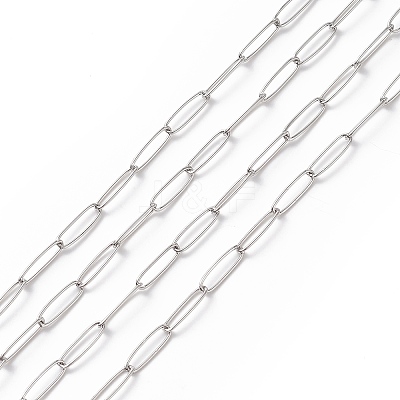 Tarnish Resistant 304 Stainless Steel Paperclip Chains CHS-F010-01C-P-1