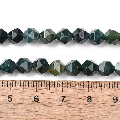 Natural Moss Agate Beads Strands G-F523-37-6mm-1