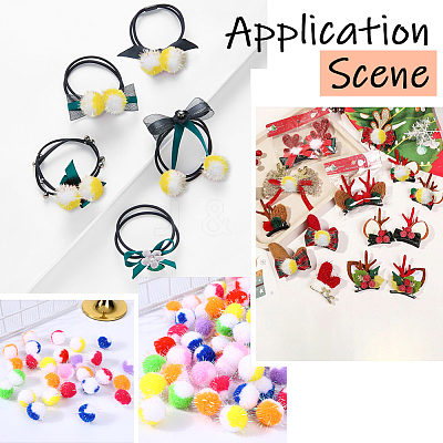 100Pcs Polyester Pom Pom Ball DIY-SC0031-43B-1