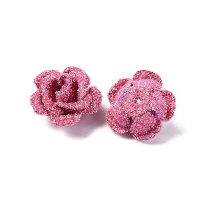 3D Rose Flower Baking Paint Aluminum Beads FIND-L019-01H-1