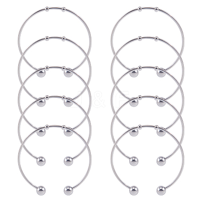 10Pcs Fashion 304 Stainless Steel Cuff Bangles Set BJEW-SC0001-20-1