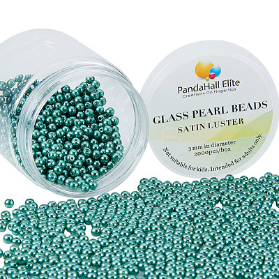 Eco-Friendly Dyed Glass Pearl Round Beads HY-PH0001-3mm-RB118-1