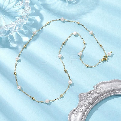 Natural Cultured Freshwater Pearl Beaded Necklaces NJEW-JN04752-1