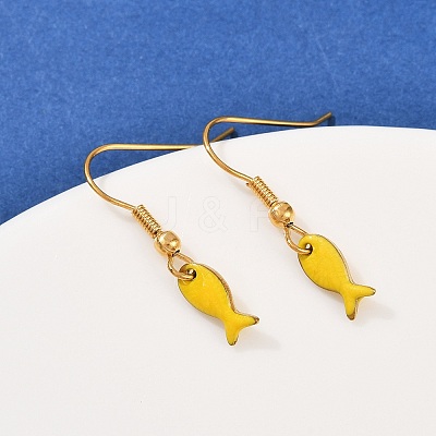 Ocean Series 304 Stainless Steel Enamel Dangle Earrings EJEW-K017-01E-G-1