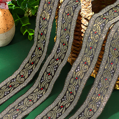 Ethnic Style Embroidery Polyester Ribbons OCOR-WH0070-10B-04-1