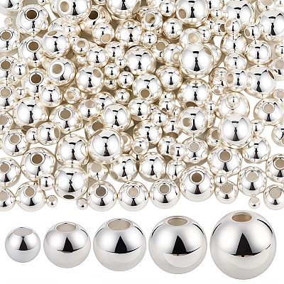 250Pcs 5 Styles Rack Plating Brass Spacer Beads KK-PA0001-02S-1