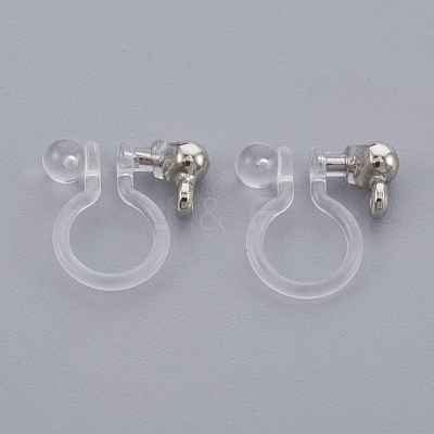 Brass Clip-on Earring Component X-KK-L169-09P-1