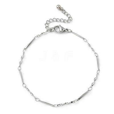 304 Stainless Steel Twisted Bar Link Chains Bracelets for Women BJEW-JB11838-1