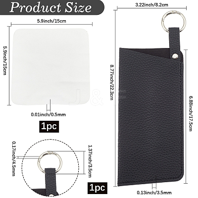 1Pc PU Leather Eyeglass Cases AJEW-CN0004-98B-01-1