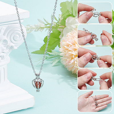 50Pcs Alloy Bead Cage Pendants FIND-DR0002-24B-1