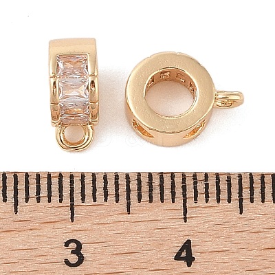 Brass Pave Clear Cubic Zirconia Beads LS-KK-N256-08G-B-1