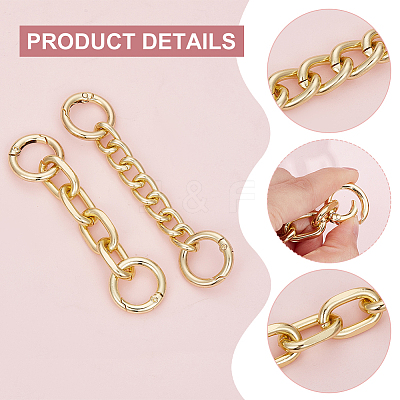 4Pcs 2 Styles Alloy Link Bag Strap Extender FIND-UN0003-10-1