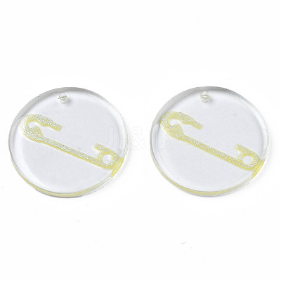 Transparent Resin Pendants RESI-N030-005C-1