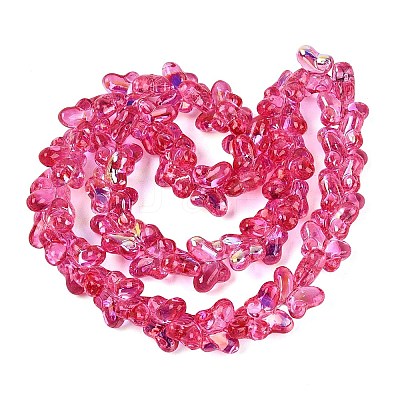 Baking Paint Electroplate Transparent Glass Beads Strands EGLA-Q136-03A-10-1