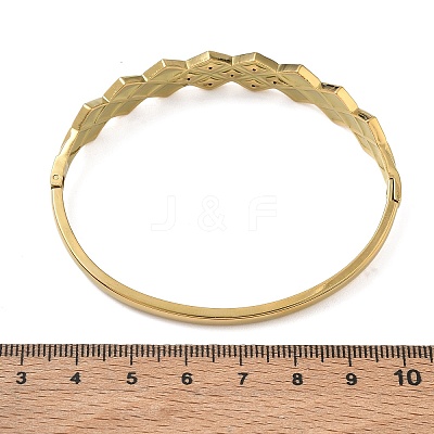 304 Stainless Steel Crystal Rhinestone Hinged Cuff Bangles SA-CBAB92B-18G-1