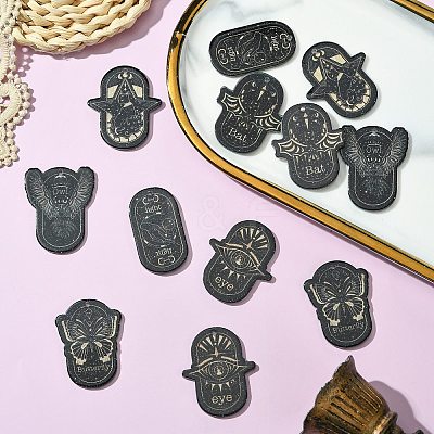 12Pcs 6 Styles Opaque Dark Theme Acrylic Pendants OACR-CJ0002-09-1