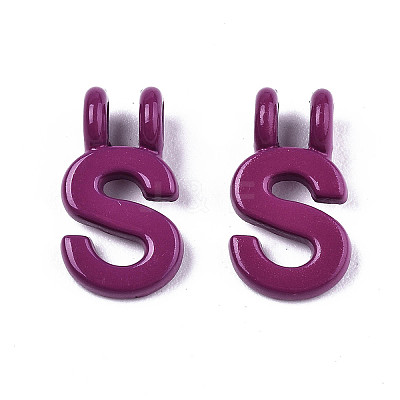 Spray Painted Alloy  2-Loop Link Pendants PALLOY-T075-48S-RS-1