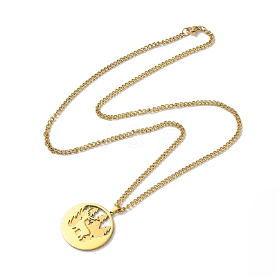 304 Stainless Steel Double Layer Pendant Necklaces LS-NJEW-D047-02G-1