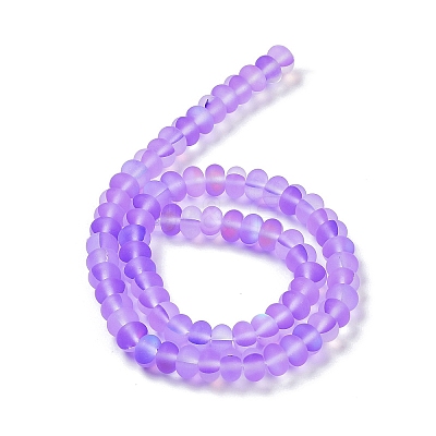 Frosted Transparent Glass Beads Strands FGLA-M002-01D-1