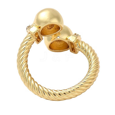 Brass Open Cuff Rings RJEW-Q778-54G-1