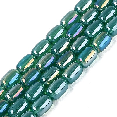 Electroplate Imitation Jade Glass Beads Strands EGLA-Q132-03B-B04-1