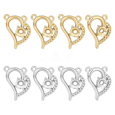8Pcs 2 Colors 304 Stainless Steel Pendant Rhinestone Settings STAS-UN0045-44-1