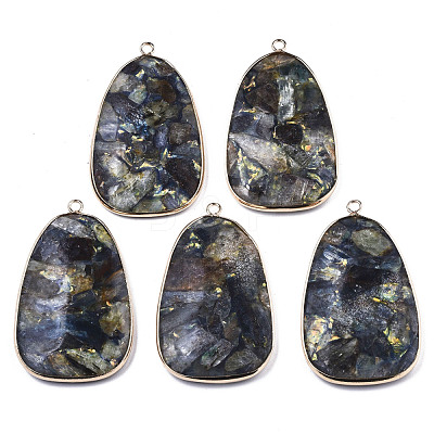 Assembled Synthetic Pyrite and Kyanite/Cyanite/Disthene Big Pendants G-R481-04-1