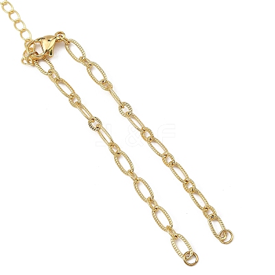 Brass Textured Figaro Chain Bracelet Making AJEW-JB01633-1